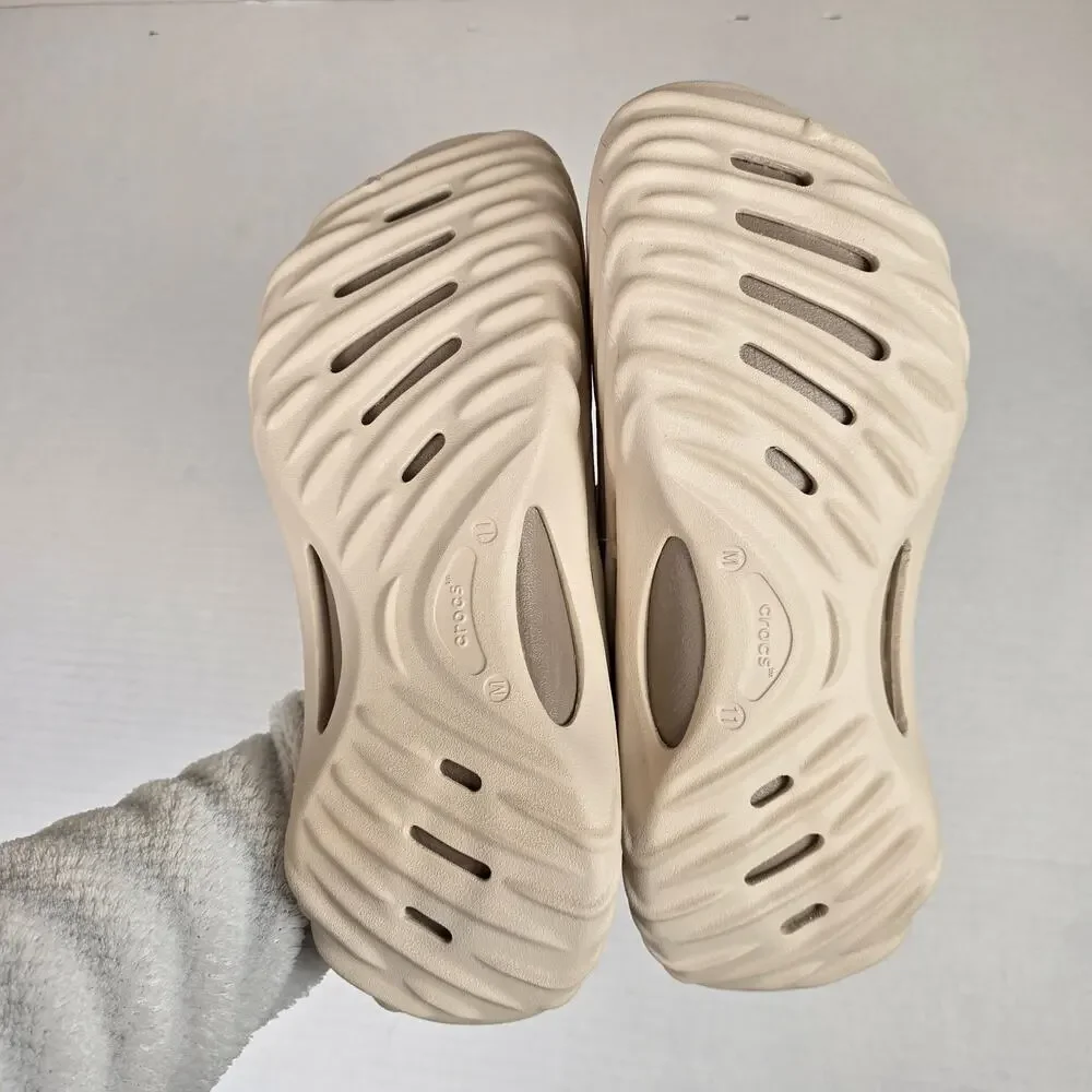 Crocs Echo Wave Clogs Sz M11 Almond Tint Slip On Sandals Slides Shoes 210521-0LL